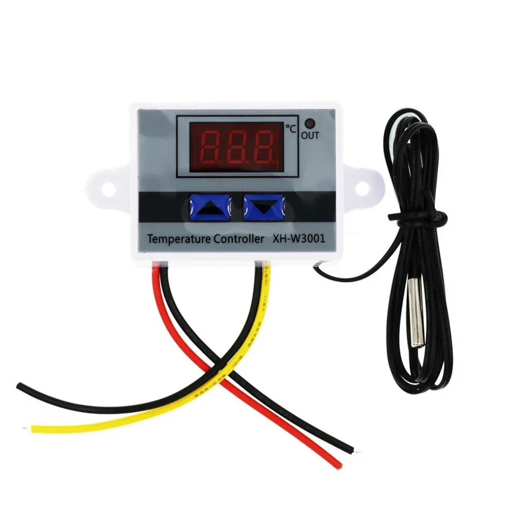 XH-W3001 Digital LED Temperature Controller Switch DC12V/ AC110-220V 10A Microcomputer Temperature Control Switch with Probe