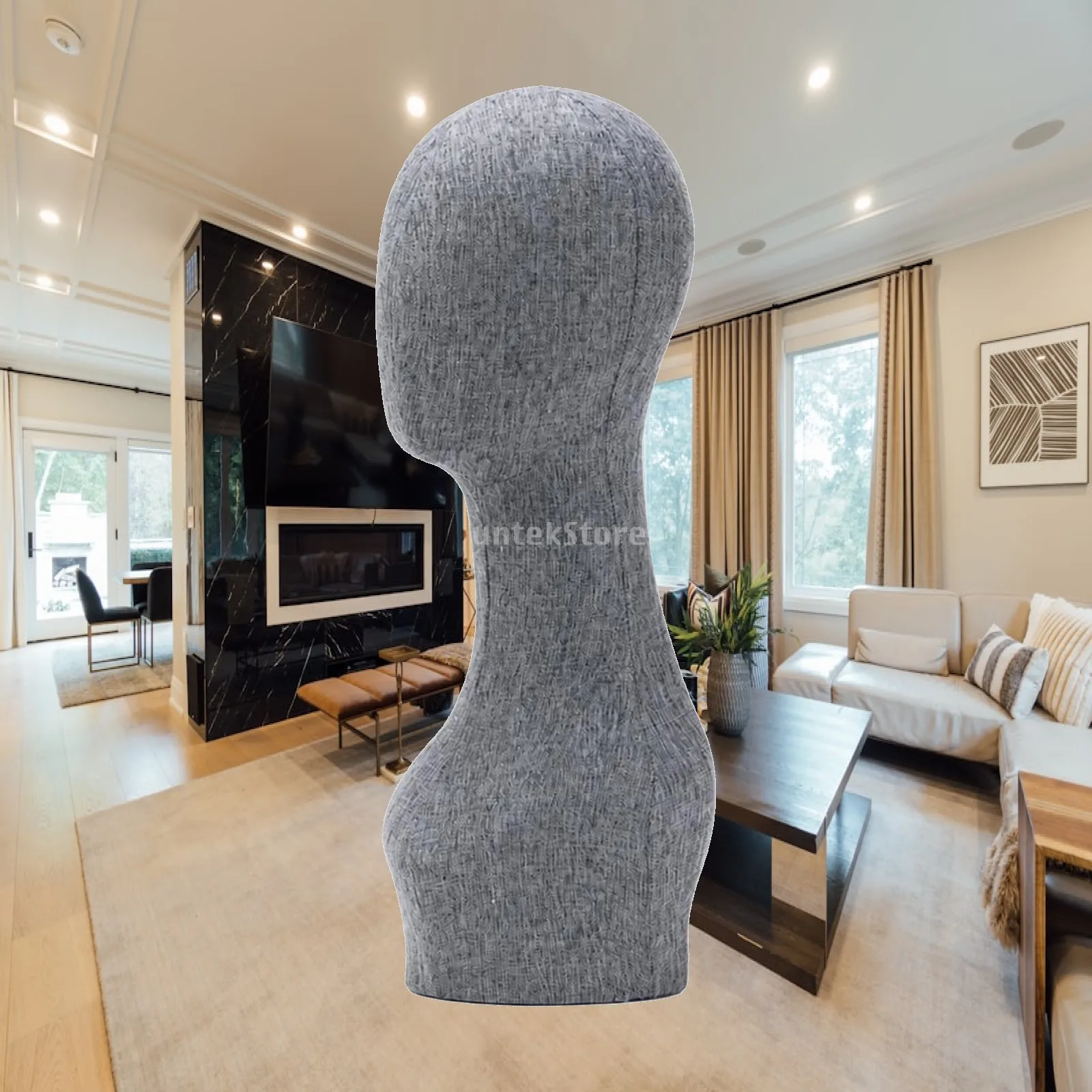Mannequin Head with Neck Neutral Fabric Mannequin Head Hat Display Stand Professional Lightweight for Milliners, Window Displays