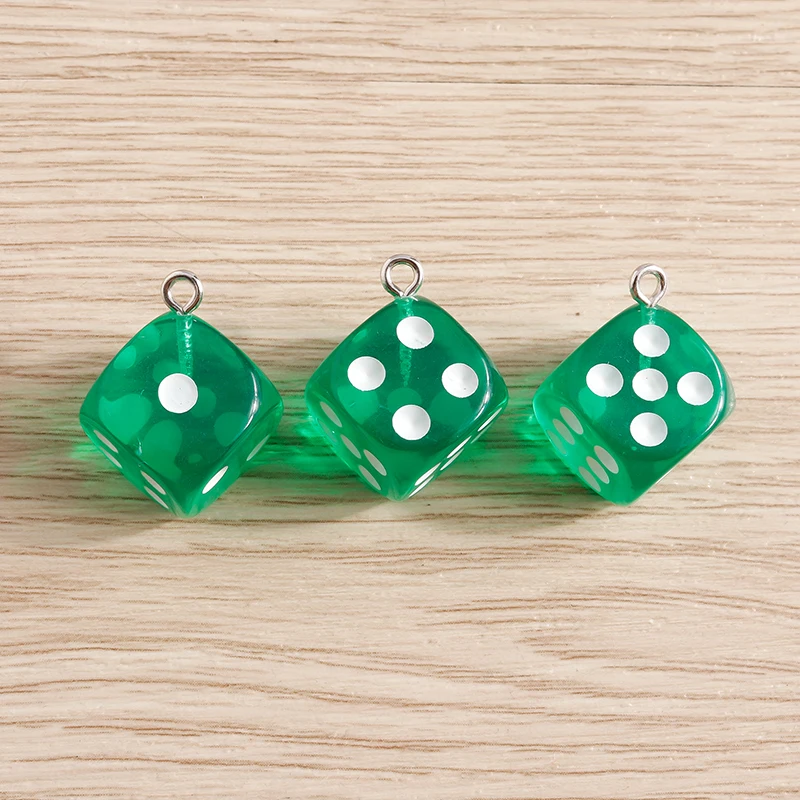 Tusember 10 Stück süße Bonbonfarben Würfel Charms für Schmuckherstellung Tropfen Ohrringe Halsketten DIY Anhänger handgefertigte Accessoires – Detail 8