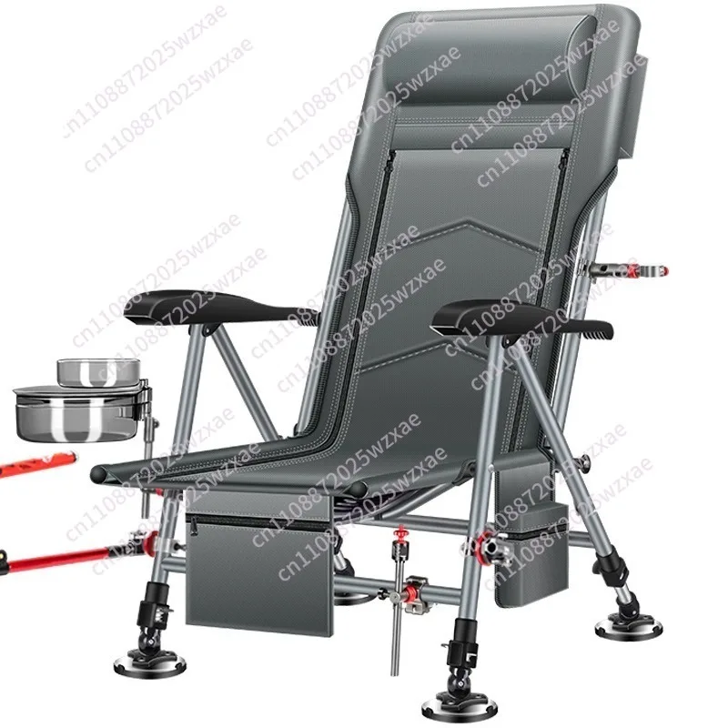 Fishing chair reclining foldable multi-function new wild fishing table fishing chair all-terrain seat - view 3