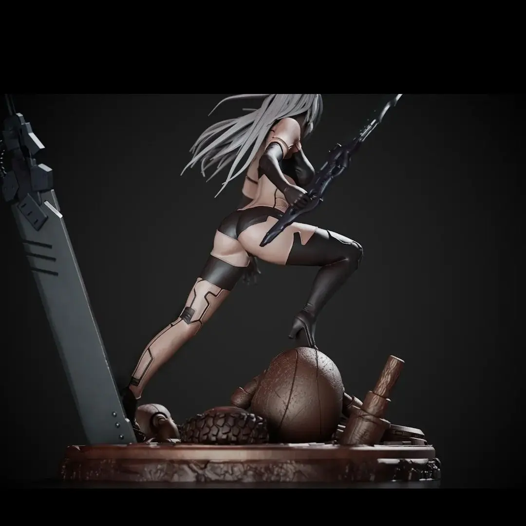 1/24 스케일 80mm 높이 수지 피규어 조립 모델 키트 검을 든 전사 소녀 조립되지 않은 도색되지 않은 3D 장난감 1327