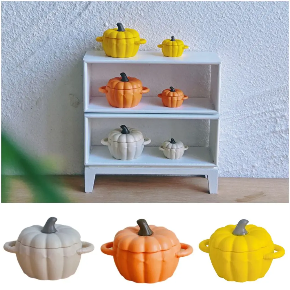 1/6 1/12 Pop Mini Pompoen Soeppan Legering Veelkleurige Miniatuur Poppenhuis Keuken Micro Landschap Ornament Pop Accessoires