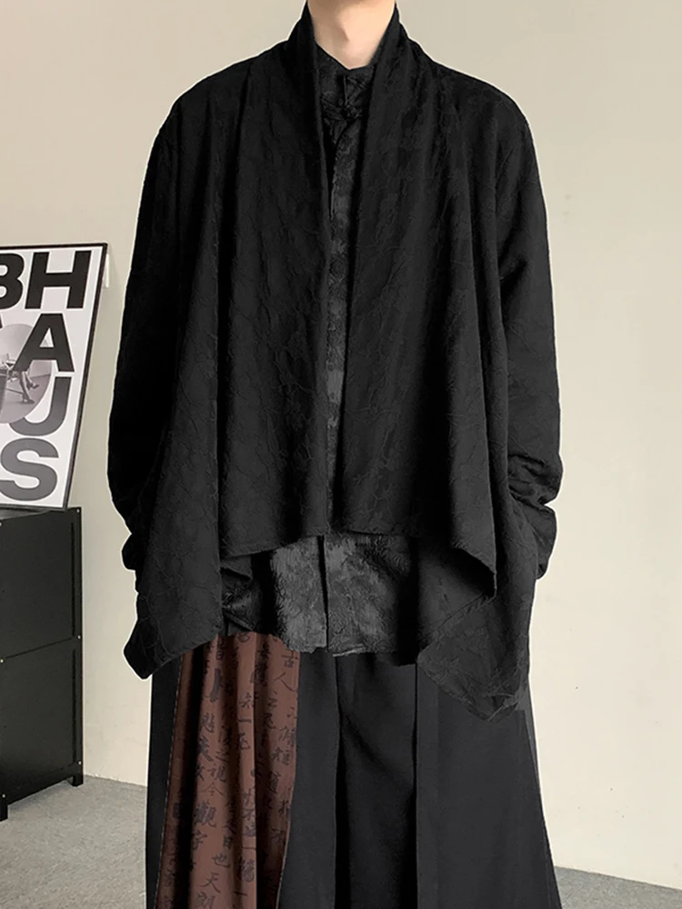 

Новый китайский Sle Dao Pao irt мужской ретро японский дизайн Sensation Mountain k нерегулярный костюм Тан джет свободного покроя