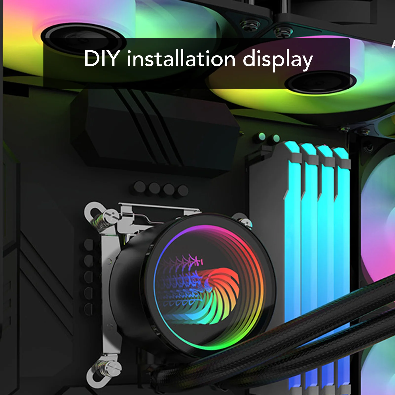 

CPU Radiator Fan Cooler PWM Control Integrated Computer Liquid Cooling System 360mm for LGA 1700 1200 115X