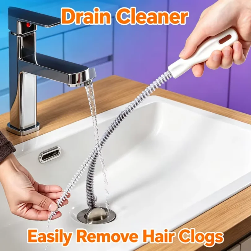

1Pcs Sink Drain Cleaning Brush Drain Clog Remover Bendable Sink Overflow Sewer Drain Brush For Bathroom Kitchen