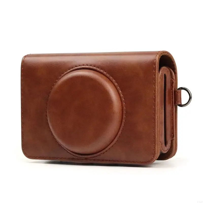 Y4QF Tas Kamera Kulit PU untuk Casing untuk C210R Mini Shot 2 Saku Pelindung Kamera Retro untuk Aksesori Pengganti Tas Casing