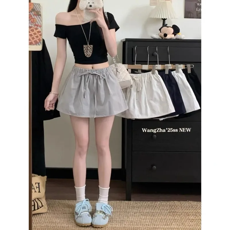 

Women's Casual Drawstring A-Line Mini Skirt