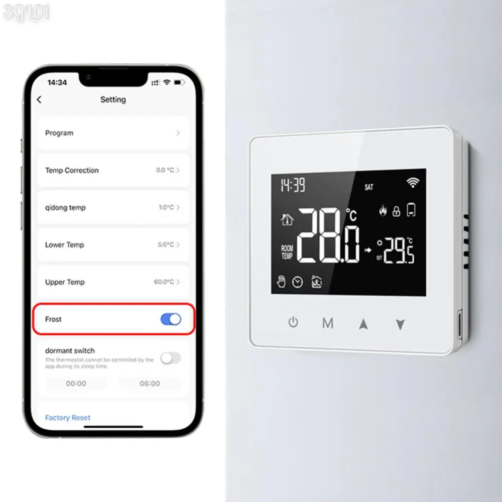 

Умный регулятор температуры с Wi-Fi, работает от аккумулятора, совместим с Alexa Google Home Alice, для газового котла
