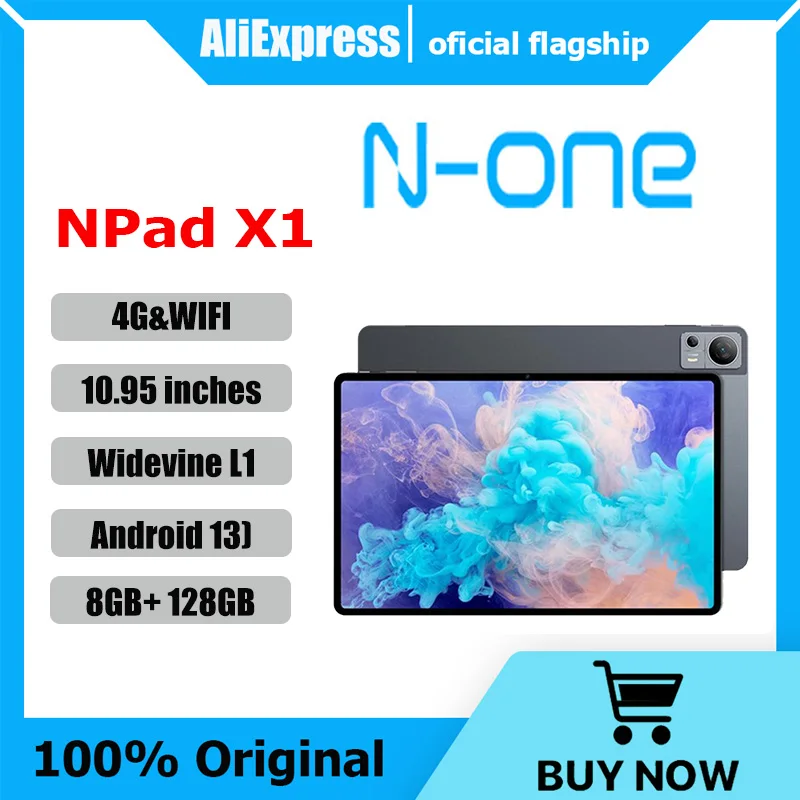 N-ONE NPad X1 Tablet PC 8GB RAM+128GB ROM 10.95'' 2000*1200 FHD IPS Android 13 4G LTE 8-Cores MTK G99 Fast Charging WIFI BT5.1