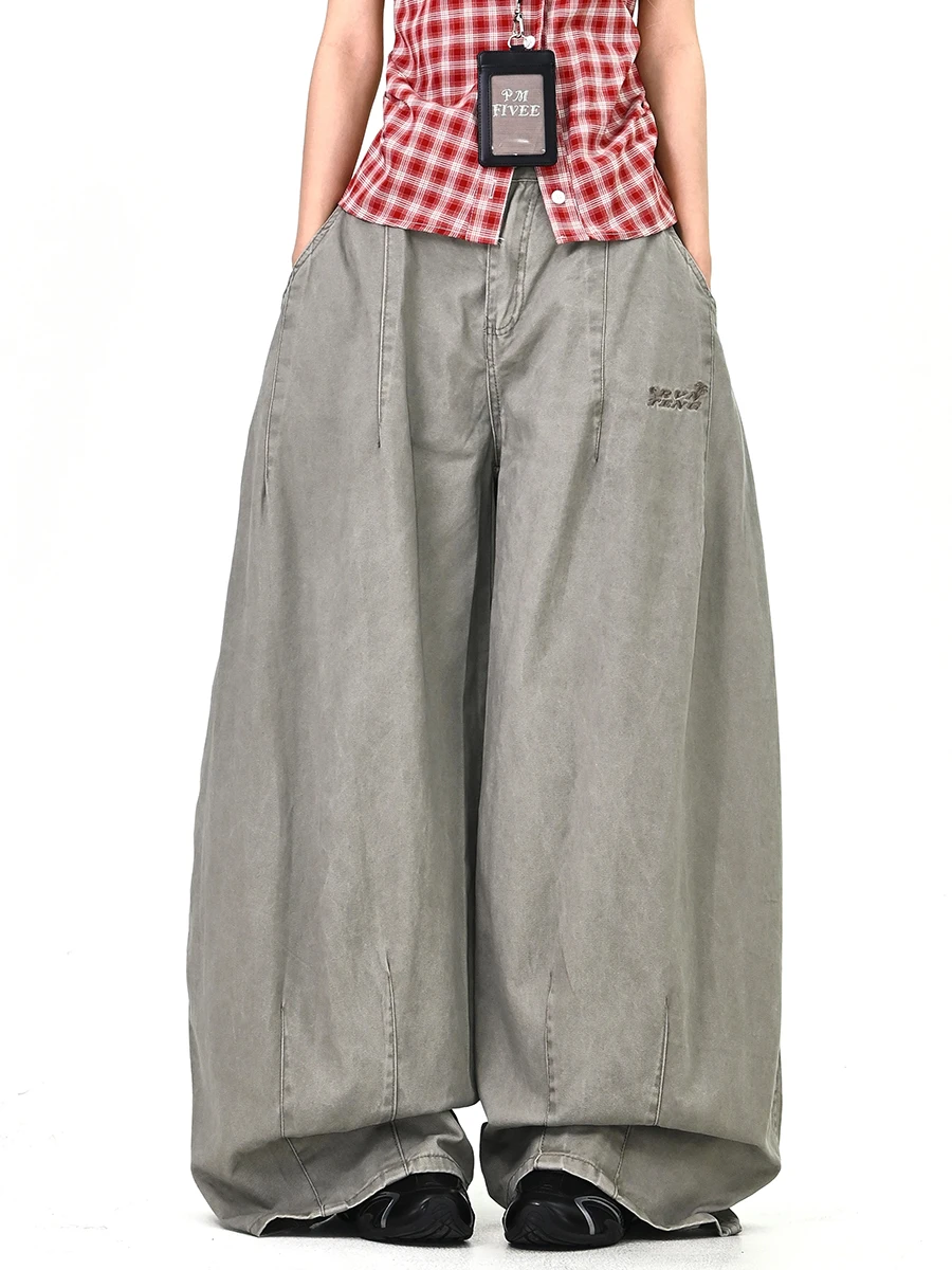 

Женские повседневные брюки свободного кроя с широкими штанинами в стиле ретро, удлиненные, для улицы, весна 2026, новинка