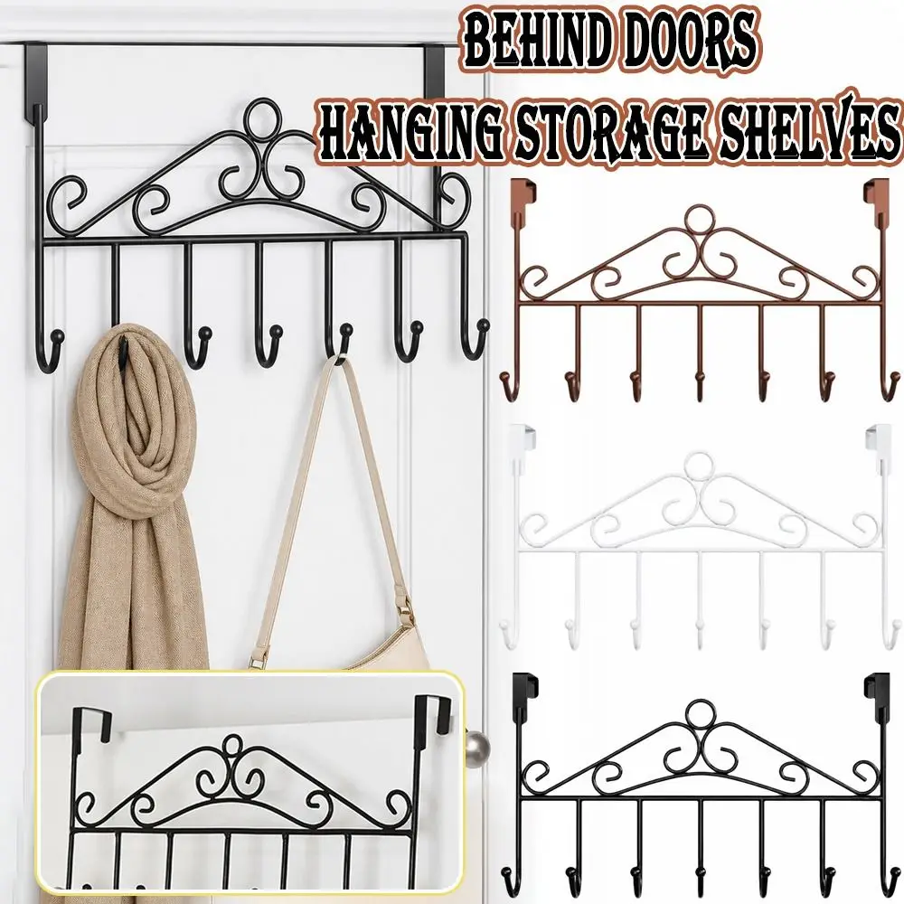 Gifts Metal Behind Doors Storage Shelves No Drill Multiple Hooks Door Hanging Rack Clothes Storage Rack Bedroom Organization