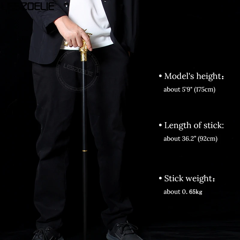 عصا مشي فاخرة برأس التنين الذهبي للرجال، عصي مشي عصرية مزخرفة للنساء، عصي مشي أنيقة قابلة للفصل