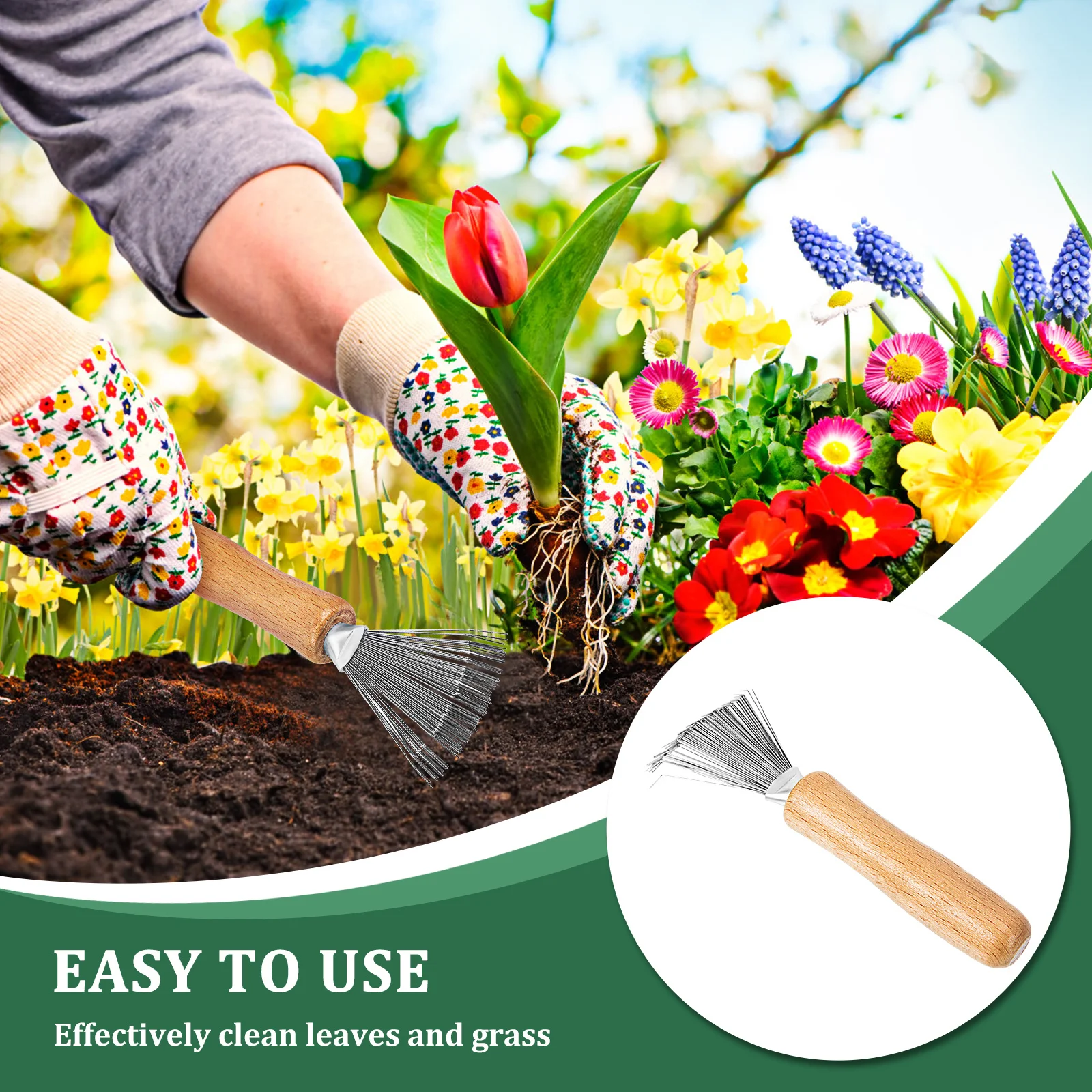 أداة تنظيف أشعل النار من الفولاذ المقاوم للصدأ لترتيب الزهور، منظف ضفادع الزهور، أداة تنظيف الحديقة #4