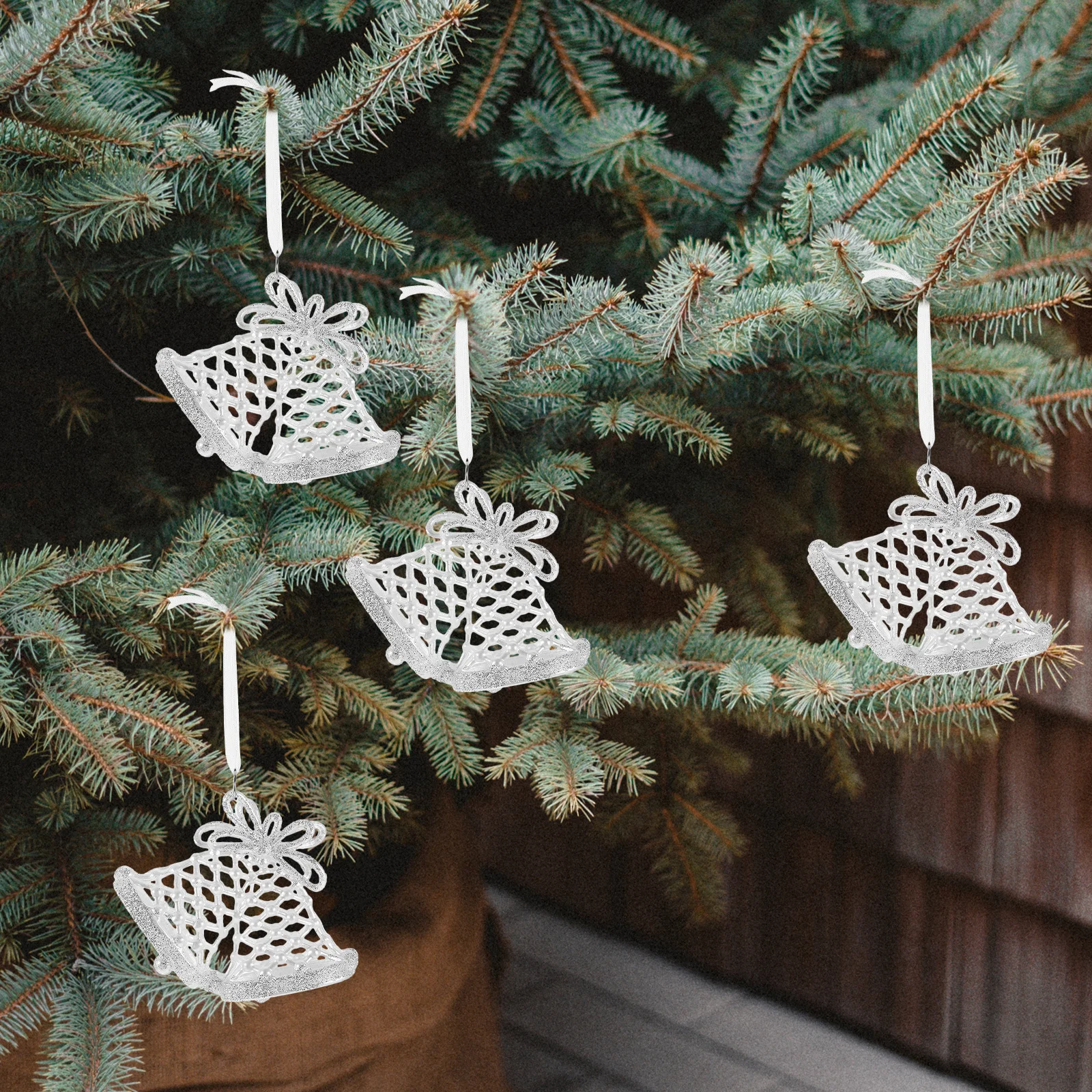 

Christmas Tree Hanging Bell Acrylic Ornament Winter Xmas Hanging Decoration Xmas Tree Ornament Bell Shaped Christmas Ornaments