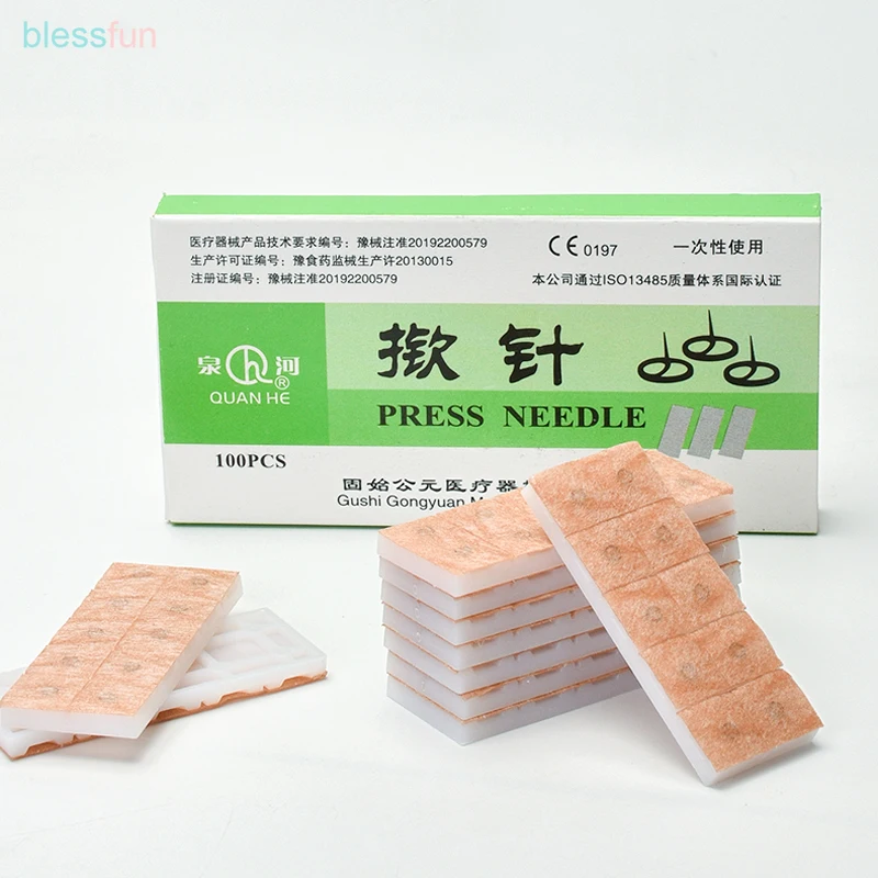 10Box 0.22*1.5mm Sterile Press Needle Auricular Acupoints Acupuncture Needle Skin Massage Stimulation Ears Stickers Wholesale