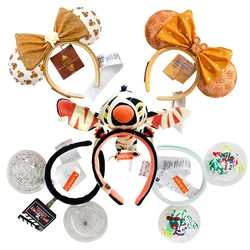 Disney-Faixa original do Mickey Ears, Princesa Minnie Bow, Cosplay Hairband, Festival Party, Adulto e Infantil, Acessório de Cabelo, 2024