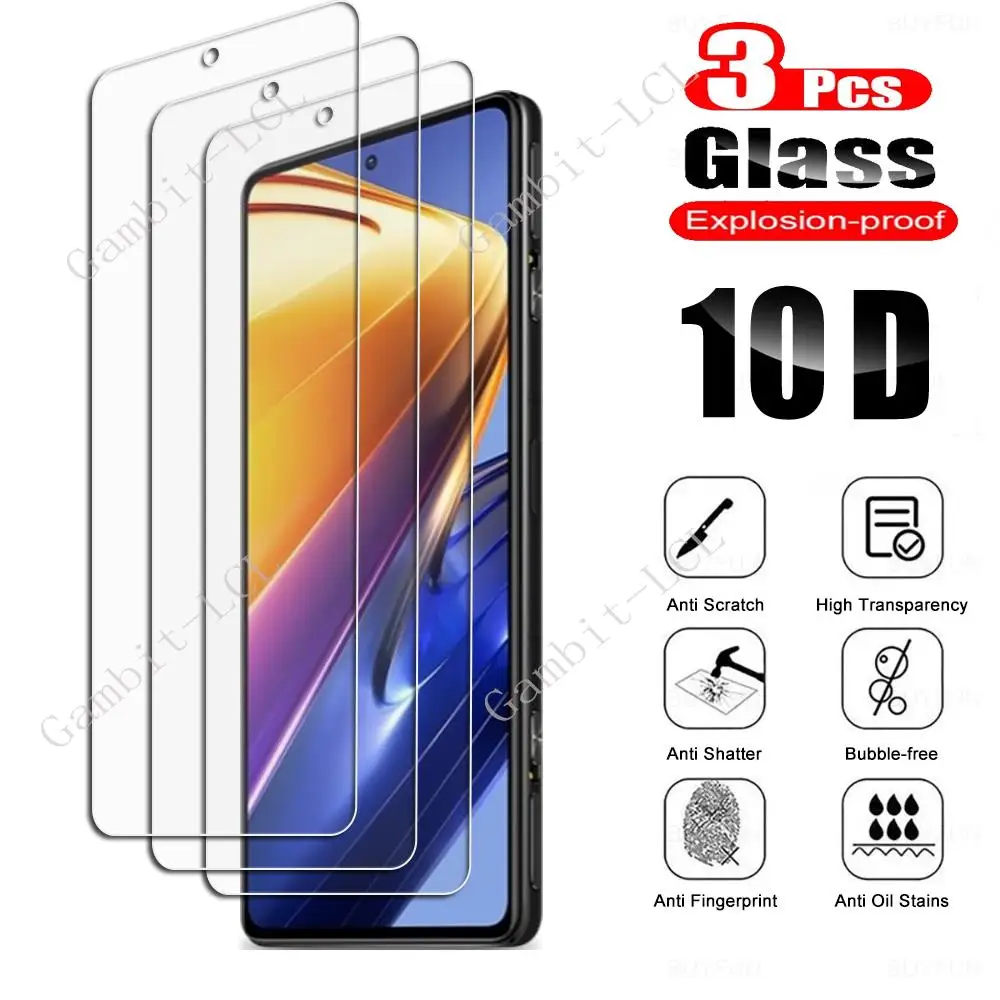 3PCS For Xiaomi Poco C40 F4 GT M4 Pro 4G X4 C31 F3 M3 X3 NFC C3 5G F2 M2 X2 F1 Tempered Glass Protector Screen Cover Film