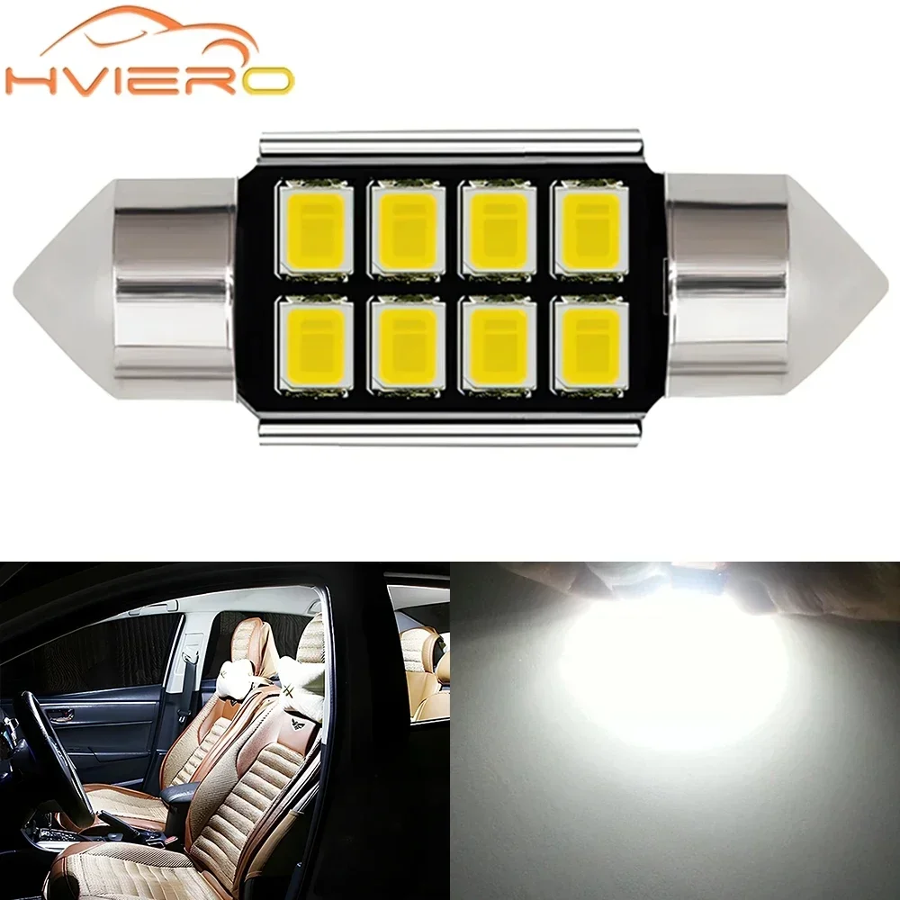 1PCS 2835 8Led White Festoon Dome Light Canbus C5W C10W 31mm 36mm 39mm 41mm Trunk Reading License Plate CAR Door Backup Lamp 12V