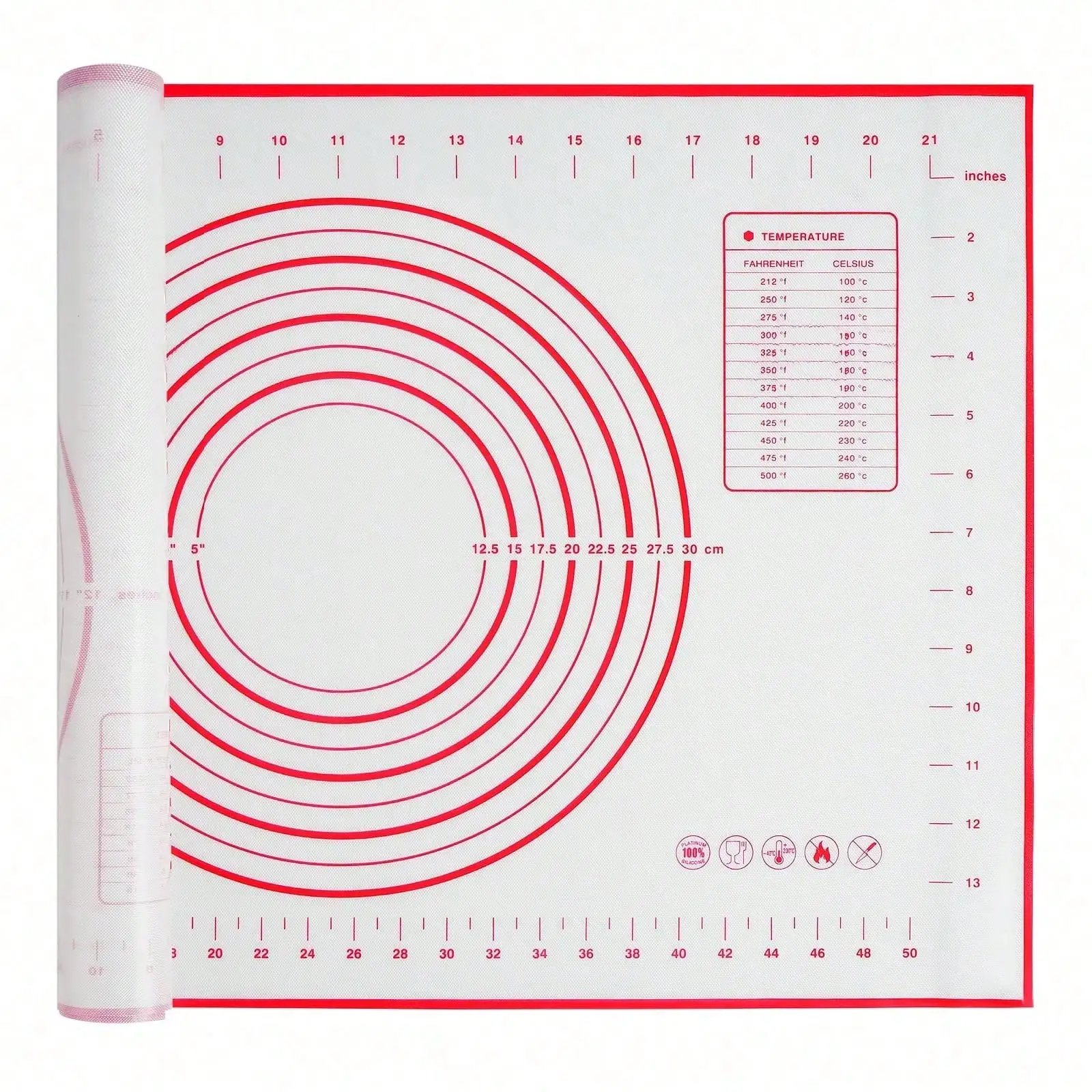 32x24" Extra Large Dough Mat Silicone Baking Mats For Rolling Pastry Kneading Sheet Sourdough Bread Baking Supplies Red
