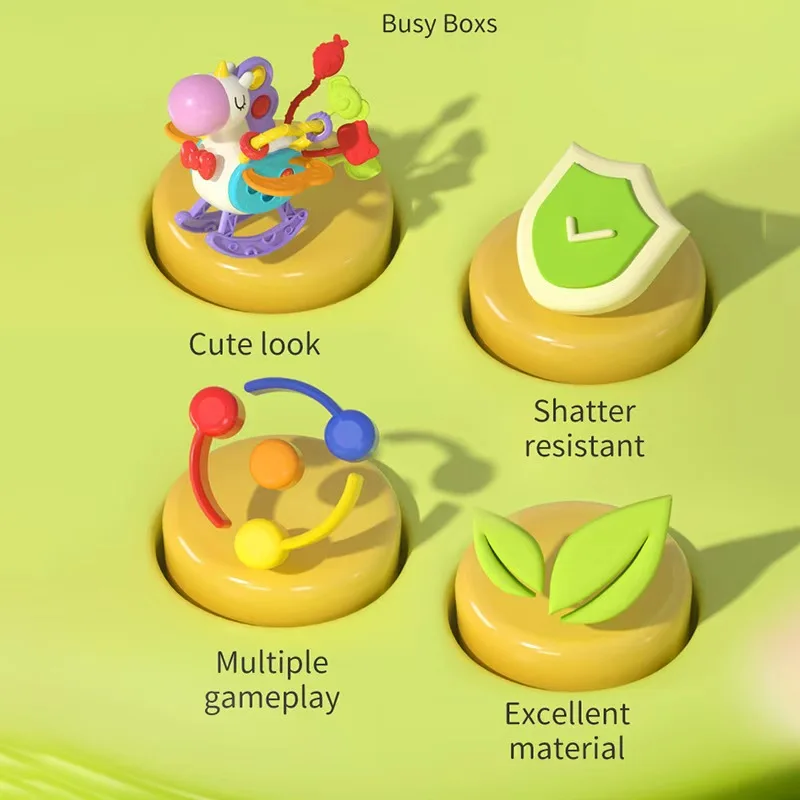 طفل مونتيسوري التنمية الحسية ألعاب تعليمية سحب سلسلة إصبع فهم التدريب ألعاب تعلم المبكر التسنين BPA الحرة 1-3Y #5