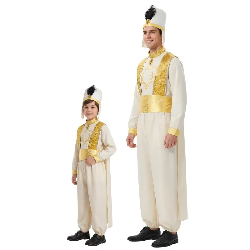 2026 Aladdin Cosplay Costume Men Aladdin Lamp Prince Costume Outfit for Adult Halloween Carnival Pa rty Movie Roleplay Wearing view 3