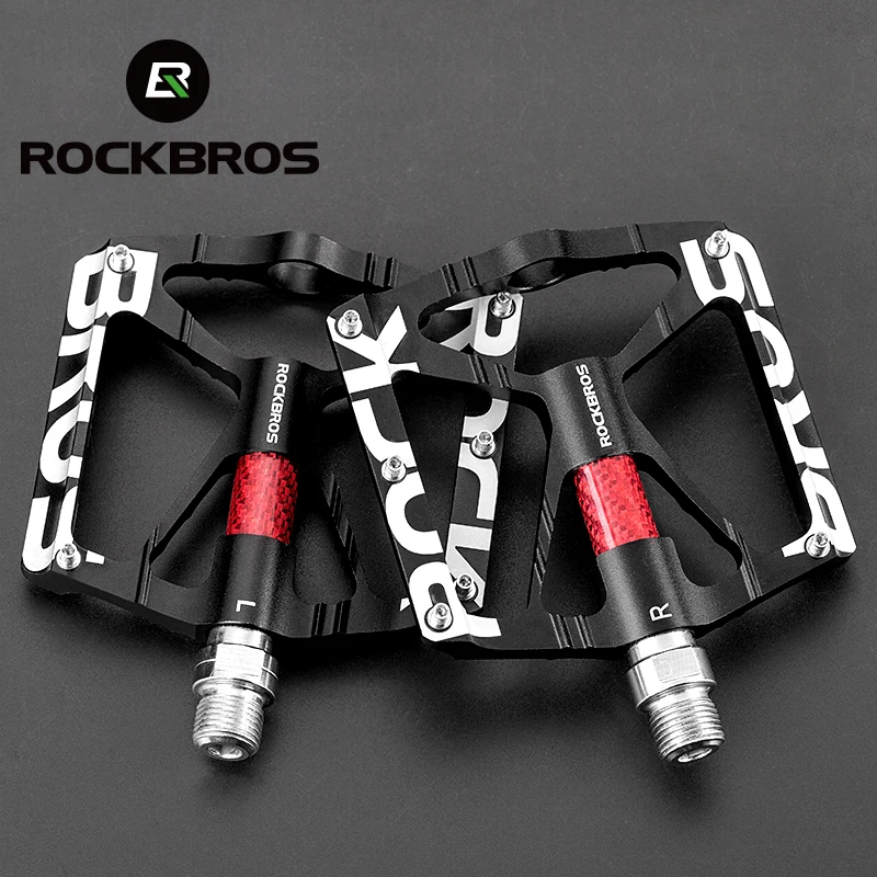 ROCKBROS Bike Pedals Ultralight Aluminum Alloy Bicycle Pedals Reflective Sealed Bearings 1 DU Flat Pedals MTB Bike Accessories