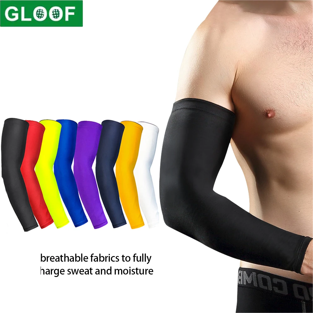 

1Pcs Sports Arm Compression Sleeve Golf Basketball Cycling Arm Warmer Summer Running UV Protection Volleyball Sunscreen Bands