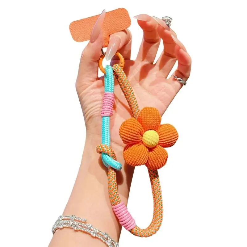 R53C Canvas Multifunctional Wrist Lanyard Featuring Floral Design