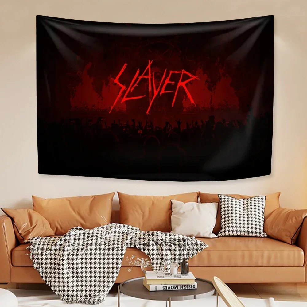 Slayers Rock Band Tapestry Music Home Decoration Aesthetic Wall Hanging Headboards Bakcground Cloth Party Backdrop Concert Decor