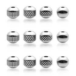 30-100pcs Streaks shape Stainless steel beads Round Spacer Loose Beads For Jewelry Making DIY Finding Supplies Accessories