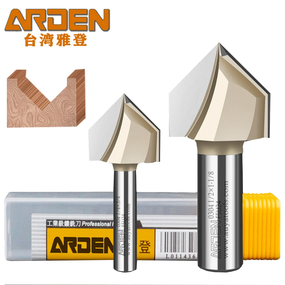 ARDEN Carbide 90 Degree V Bit  1/4\