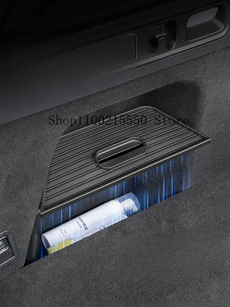 For Lixiang L7 L6 2024 Rear Trunk Side Storage Box with Cover ABS Tail Boot Organizer Car Stowing Tidying Accessories