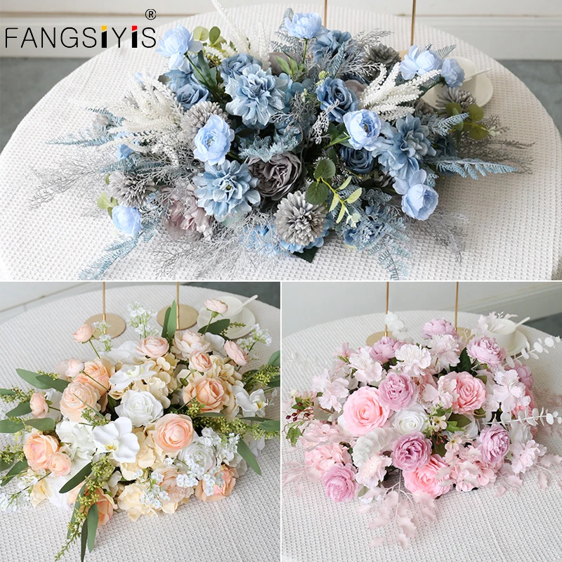 

65cm Wedding Table Centerpieces Ball Artificial Rose Flower Wedding reception decoration floral Hotel banquet table flowers prop