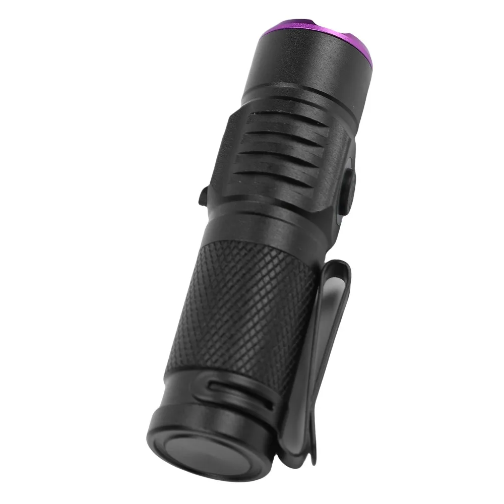 Durable Aluminum Alloy 365nm Flashlight Portable Handheld LED Flashlight Compact Purple Light Fluorescent Detector Amber Testing