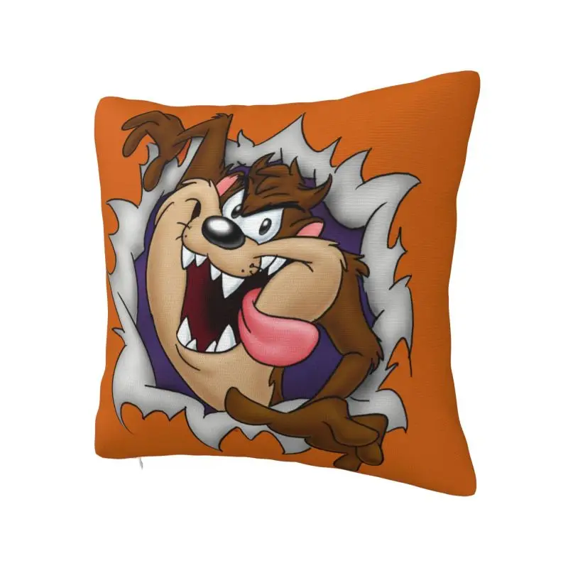 Custom Fashion Taz Tasmanians Devils Throw Pillow Case Home Decorative Square Cushion Cover Pillowcover for Living Room