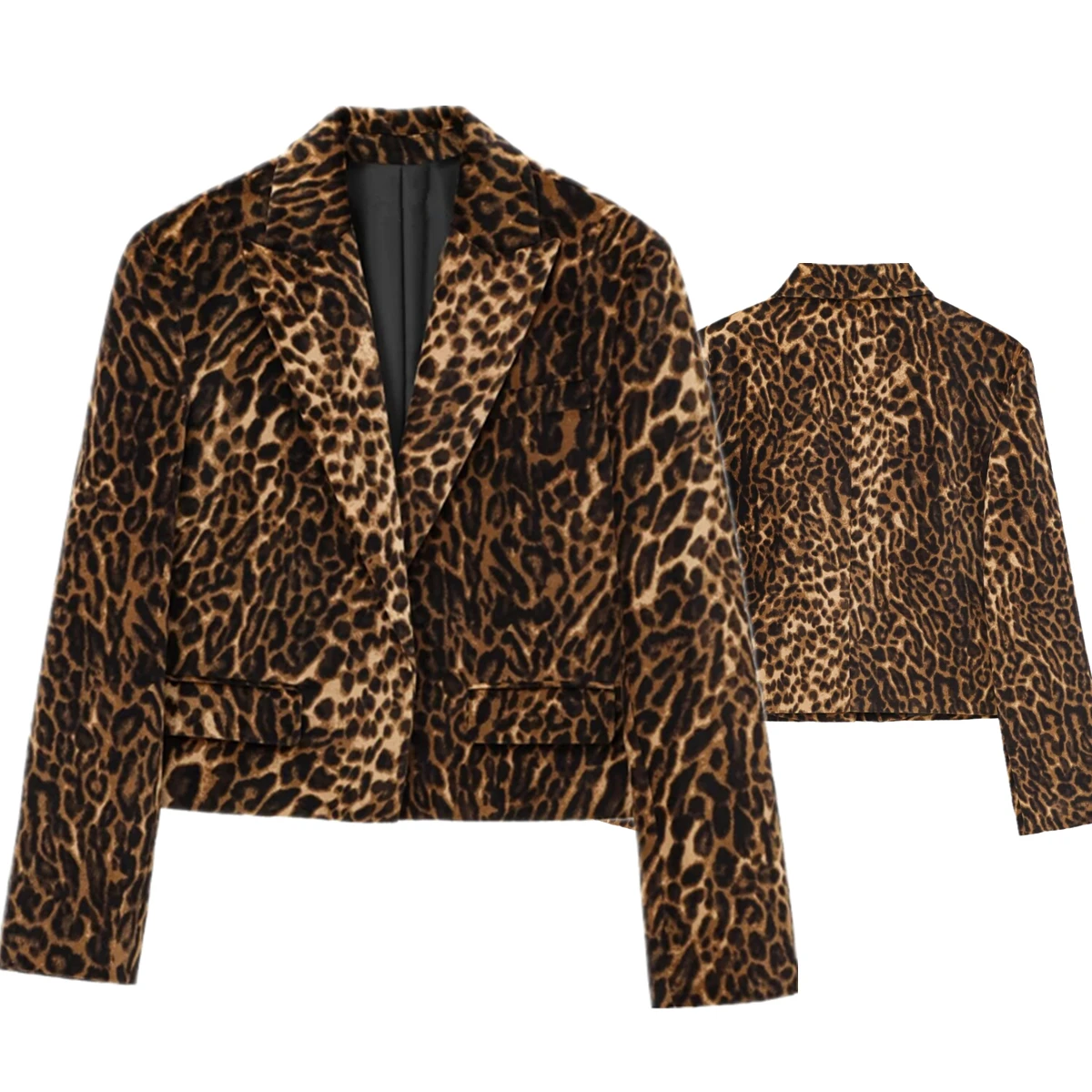 Jenny&Dave Giacca da donna minimalista alla moda con stampa leopardata Top da donna Blazer vintage casual da donna