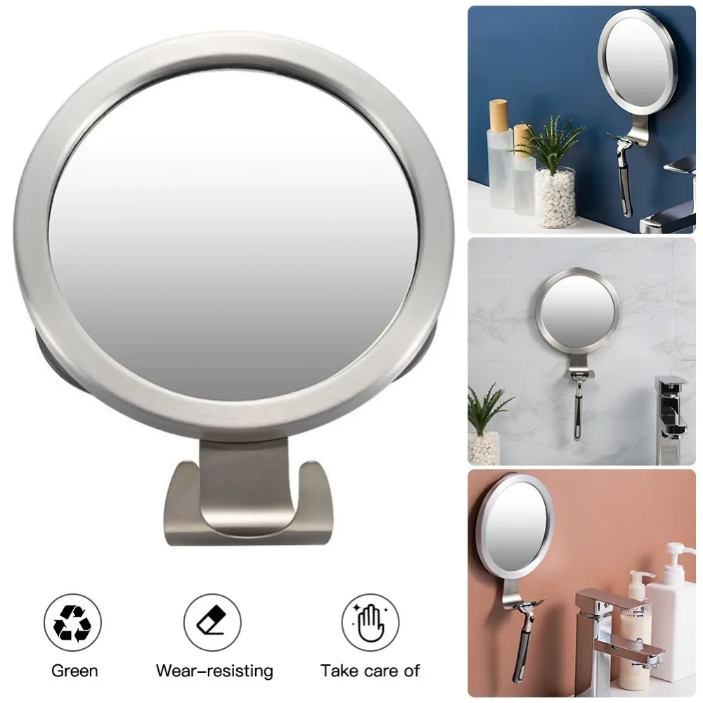 With Shaver Holder Powerful Suction Cup Bathroom Anti-fog Mirror Bath Shower Mirrors Wall Mounted Make Up Man Shaving Mirror