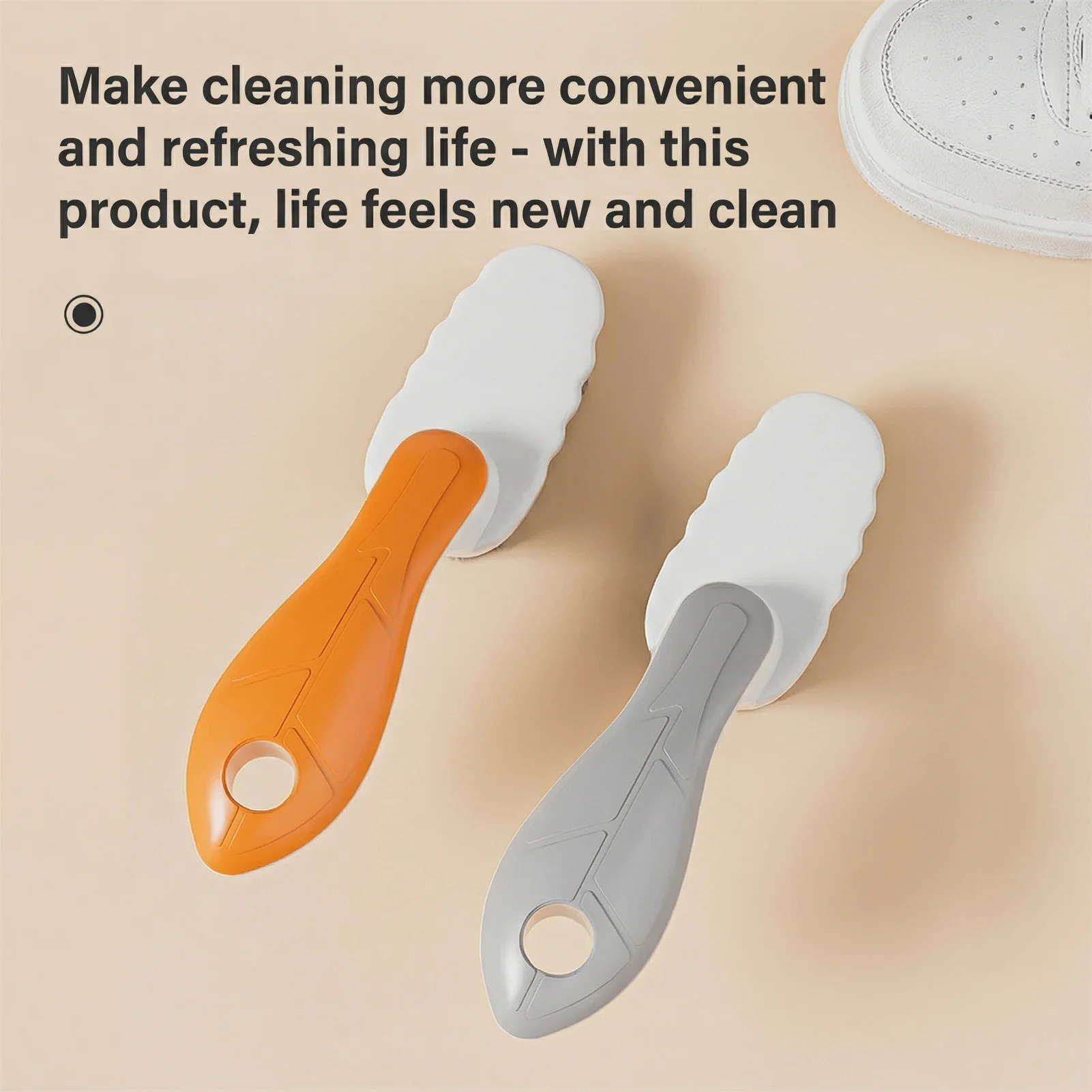 Household Cleaning Shoe Brush Soft Bristle Scrubber for Sneakers Leather Fabric Care Long Handle Gentle Dirt Remover Tool