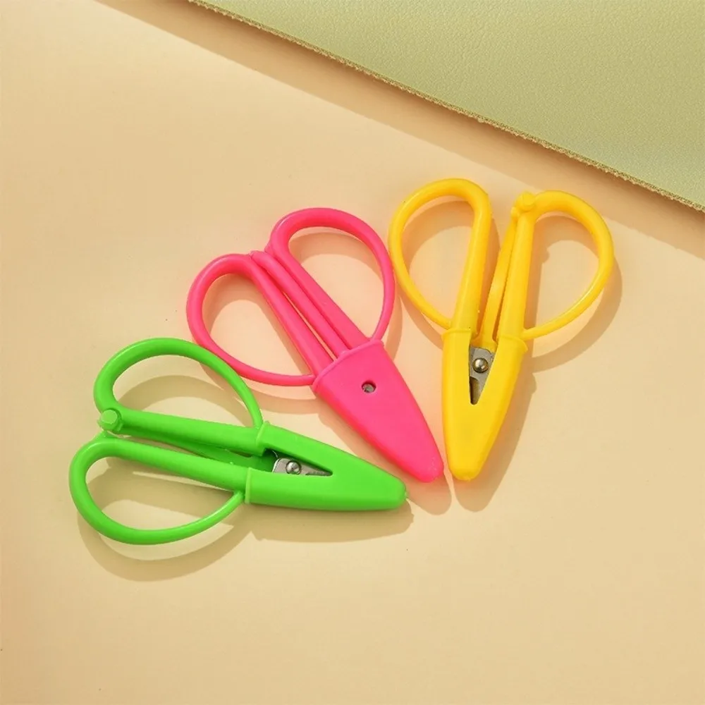 Mini Small Sharp Scissors with Cover Stainless Steel Craft Scissors Portable Silicone Soft Handle Cut Paper Tool Travel Crafts