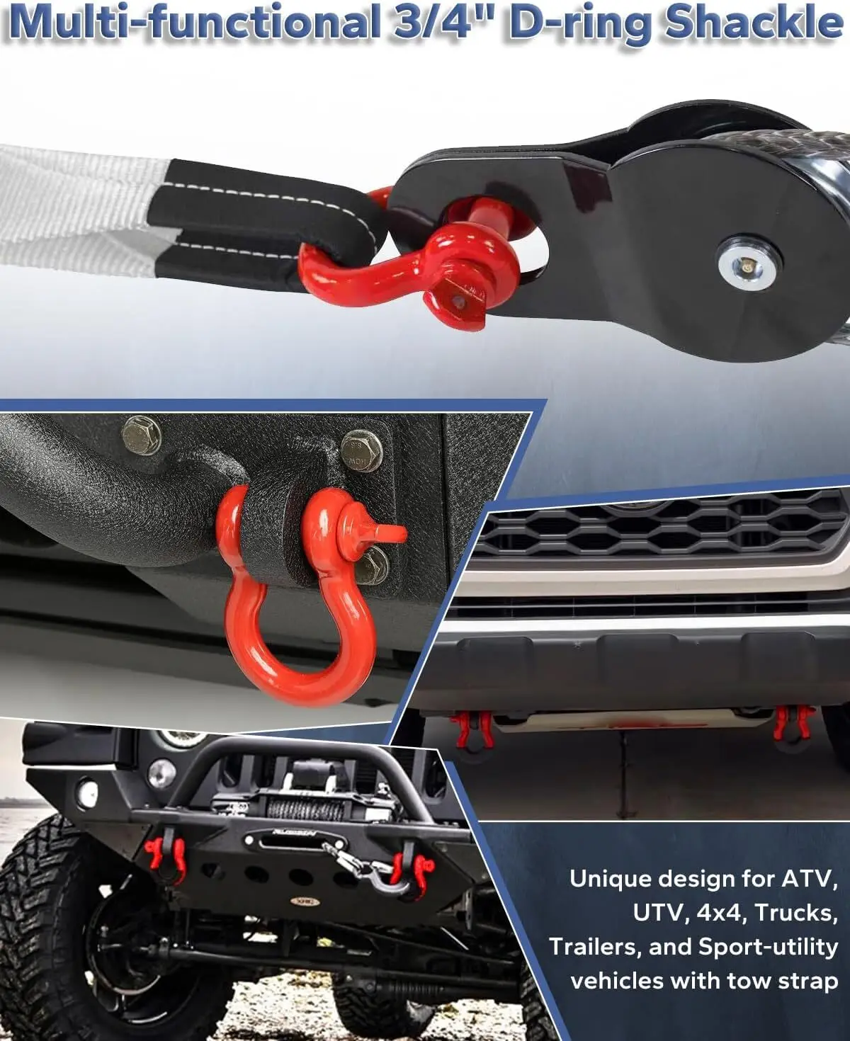 الجبهة شيطان سحب هوك قوس D-حلقة تكبل ل 2009-2020 21 22 23 تويوتا تاكوما #5