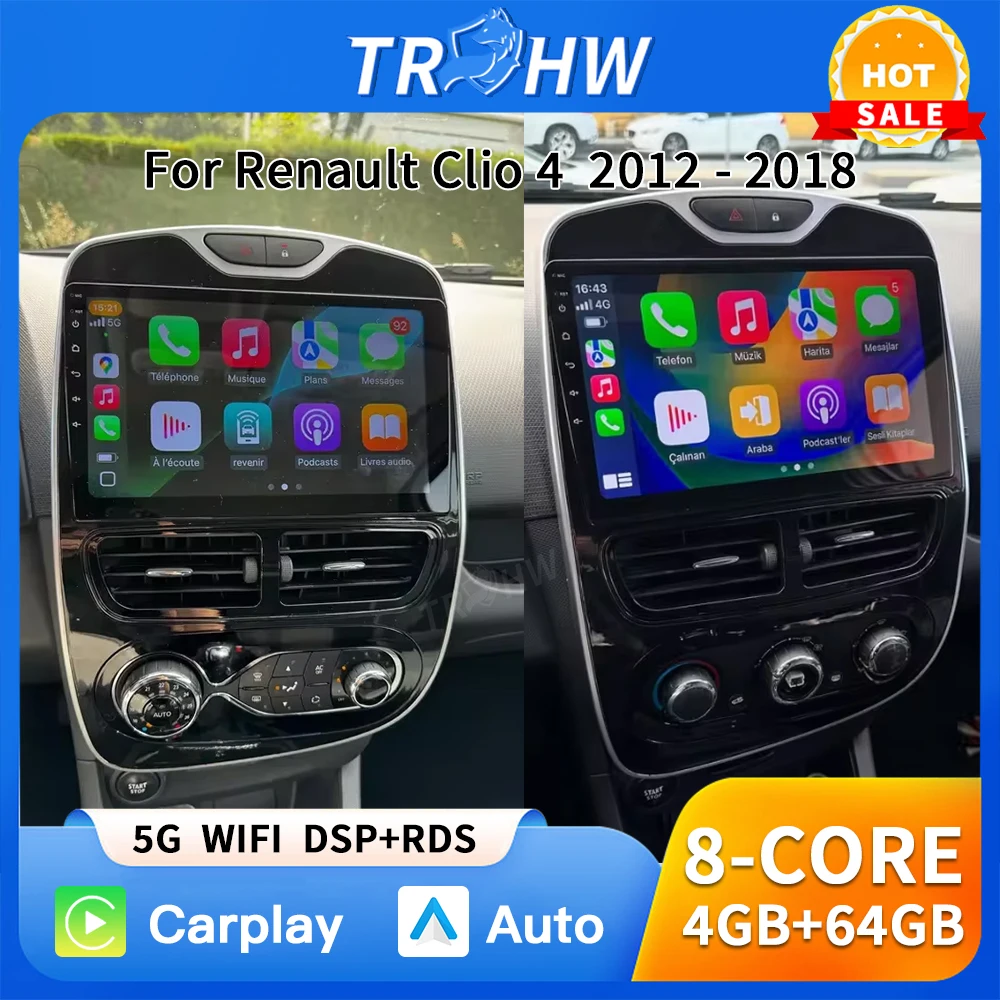 

Car Radio Car Multimedia Player For Renault Clio 4 2012 2013 2014 - 2018 Automotive Multimedia Mirror Link Carplay Android Auto