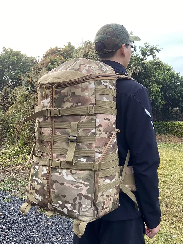 

60L Larger Capacity Outdoor Sports Climbing Hiking Travelling Backpack Wear Resistant 900D Nylon Camouflage Double Shoulder Bag
