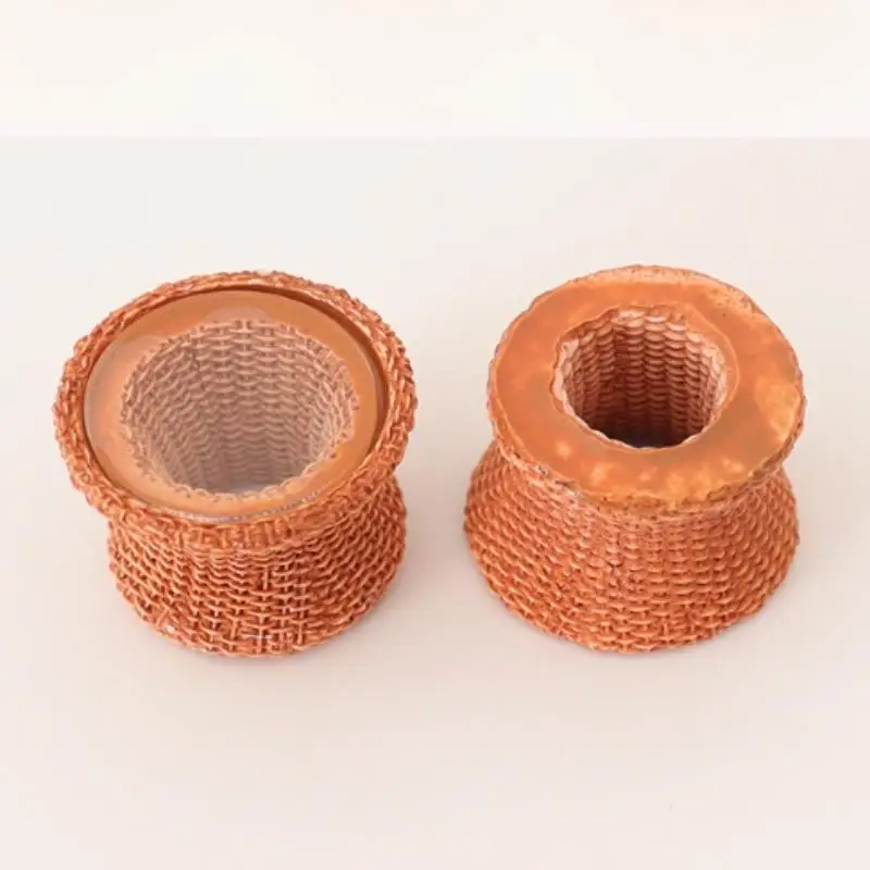 3 szt./zestaw Miniaturowy bambusowy okrągły stół z krzesłami i zieloną rośliną, model miniaturowy, symulacja, dekoracja sceny domowej, meble, ozdoba