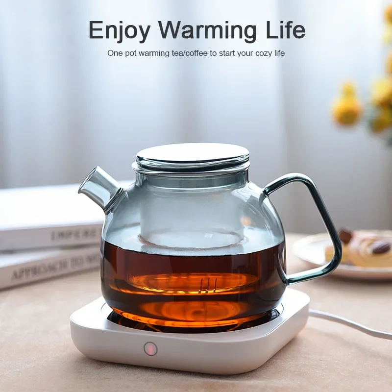 Electric Coffee Mug Warmer for Home Office Desk - High Temp Heating Plate for Milk Tea Teapot - 80°C Temperature