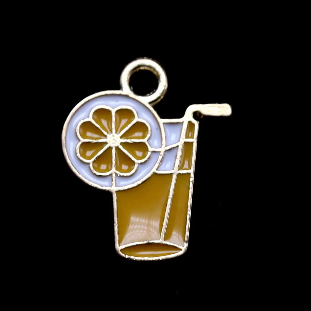 10 szt. Kreatywnych zawieszek ze stopu w kształcie cytryny do samodzielnego tworzenia breloków, torebek, naszyjników i akcesoriów do wyrobu biżuterii.