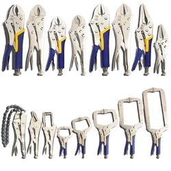 18 Types Locking Pliers,High-carbon Steel Multifunctional Tool,Round Mouth C Type Flat Head Quick Sealing Fixed Clamp