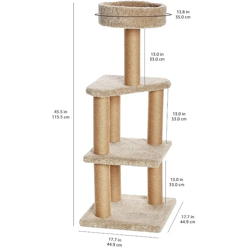 Cat Tree Indoor Climbing Activity Tower with Scratching Posts, multi-level, Large, 17.7