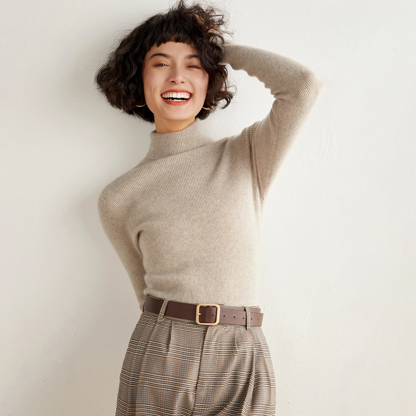 Women's Sweater Seamless 100 Pure Cashmere Knit Sweater Fashion Slim Fit Pullover Top Versatile Basic Base Sweater Autumn Winter