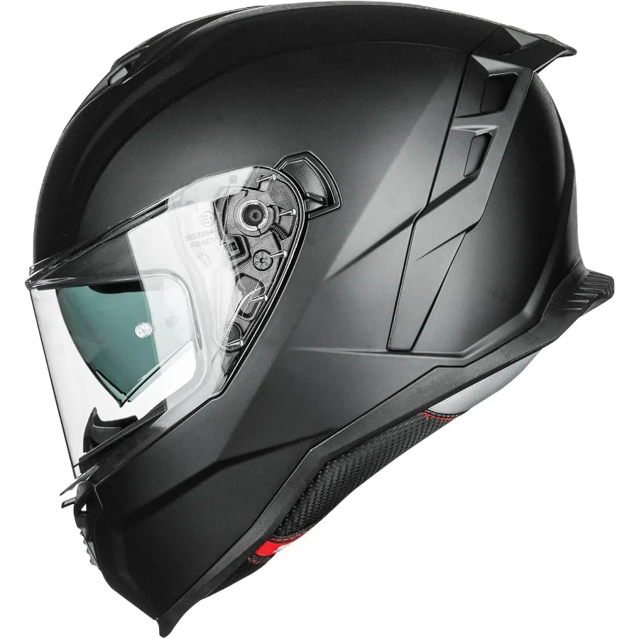 

Мотоциклетные шлемы DOT ECE с двойным козырьком, анфас, уличный гоночный шлем для мужчин и женщин с матовой черной отделкой, размер M HighPerforma