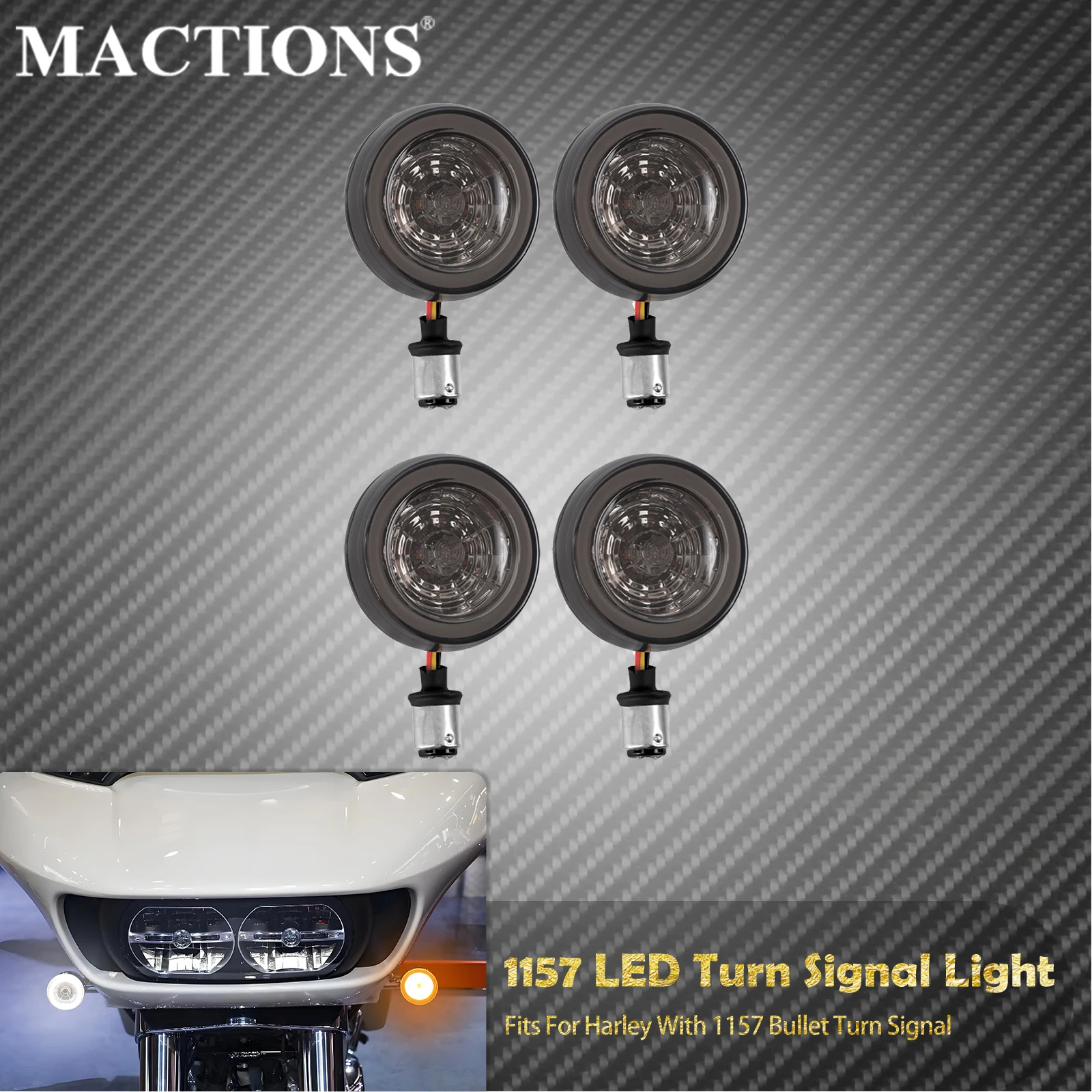 

Motorcycle 1157 Bullet Turn Signal LED Light Front Rear Indicator Inserts Lamp For Harley Sportster XL 1200 Softail Touring Dyna